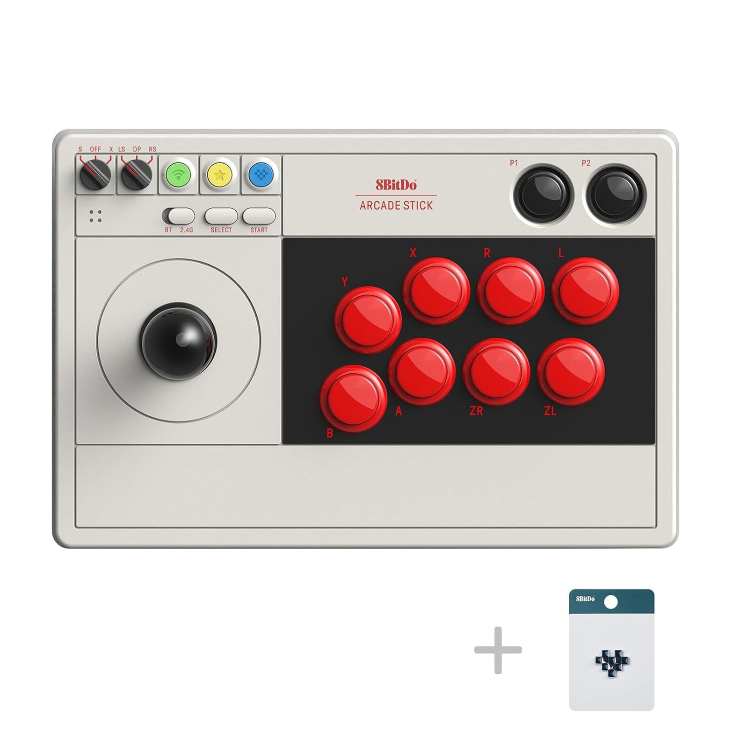 8Bitdo Arcade Stick for Switch & Windows - Wireless via Bluetooth/2.4G & Wired