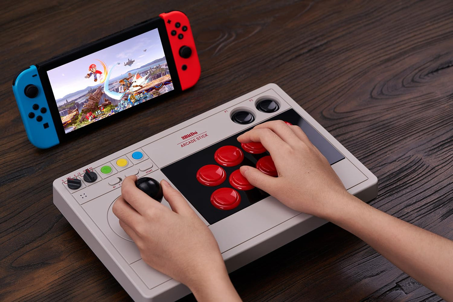 8Bitdo Arcade Stick for Switch & Windows - Wireless via Bluetooth/2.4G & Wired