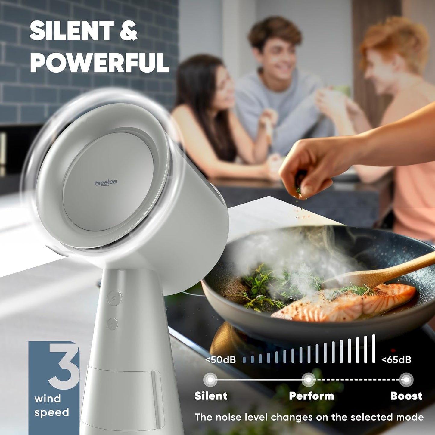 Compact Portable Range Hood - Powerful 3-Speed, Low Noise, Multi-Layer Filtration with Large Oil Cup
