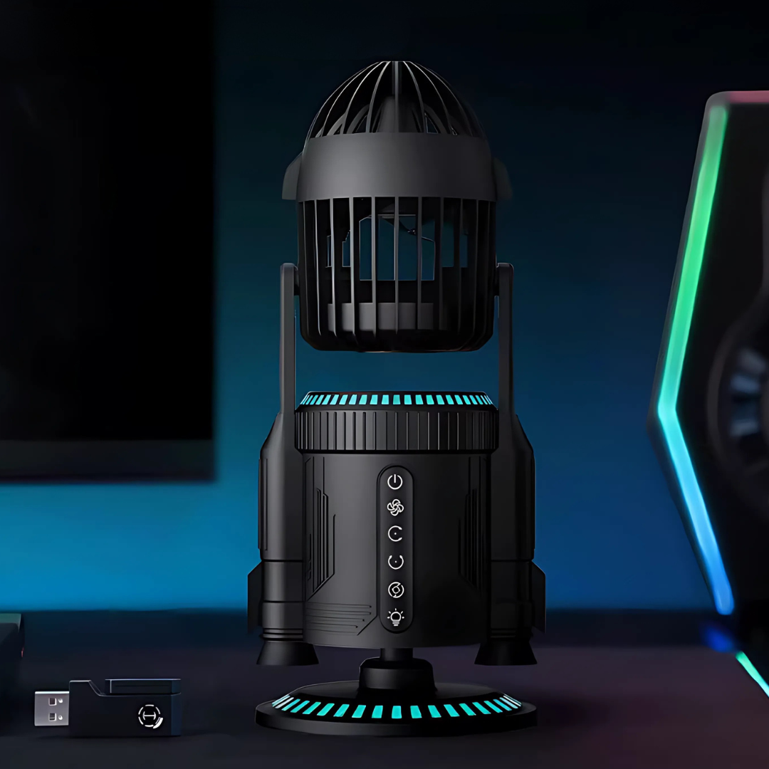 🚀 RGB Rocket Circulator Fan