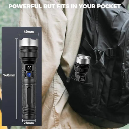 Multi-function Zoomable Super Bright Power Bank Flashlight