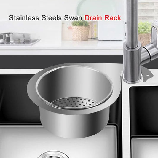 Stainless Steel Swan Sink Strainer Basket-No Drilling & Fit All Sinks！