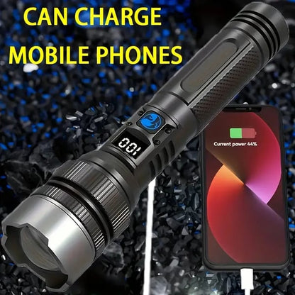 Multi-function Zoomable Super Bright Power Bank Flashlight