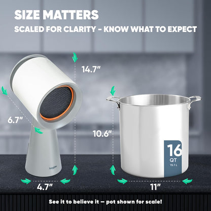 Compact Portable Range Hood - Powerful 3-Speed, Low Noise, Multi-Layer Filtration with Large Oil Cup