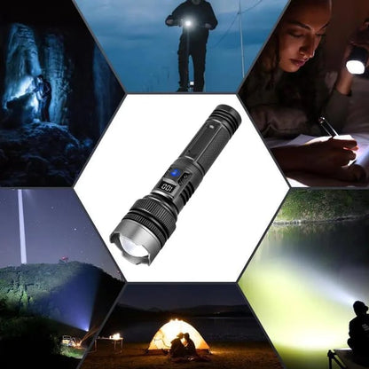 Multi-function Zoomable Super Bright Power Bank Flashlight
