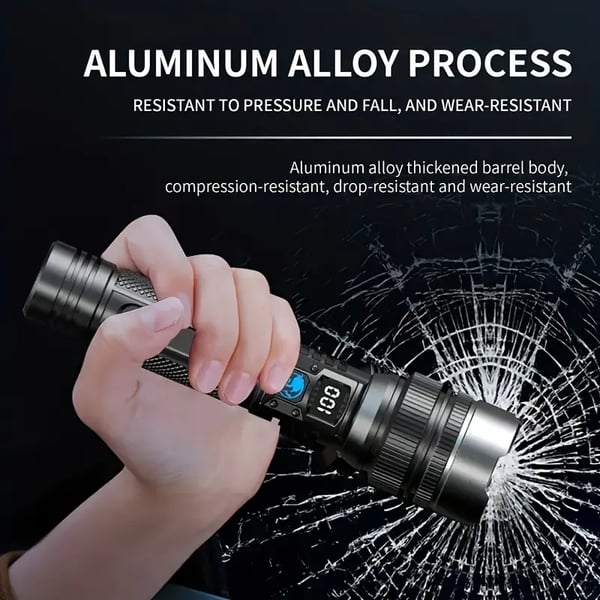 Multi-function Zoomable Super Bright Power Bank Flashlight